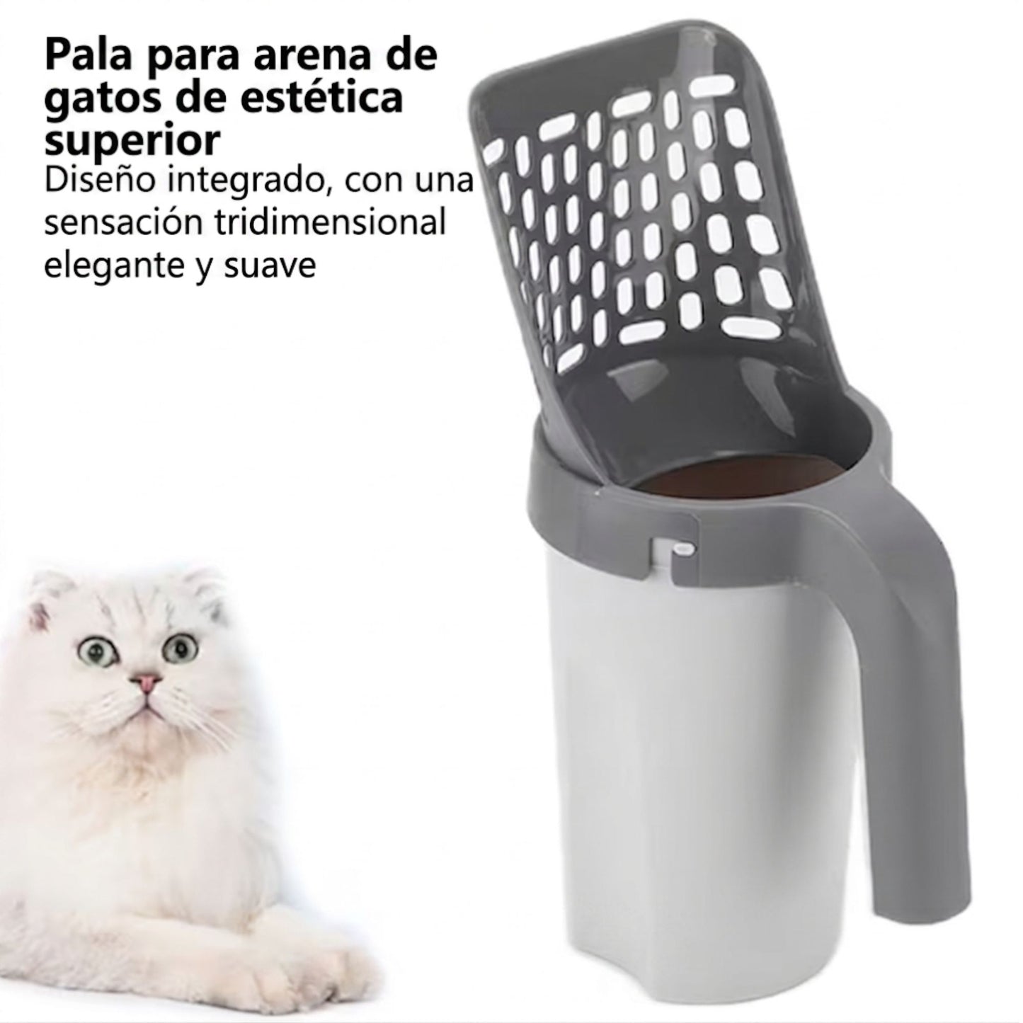 Pala de Arena para Gato 2-en-1 con Dispensador - AhorraKidz